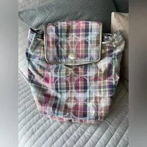 Coach | Bags | Coach Backpack Bag Pastel Plaid | Poshmark display picture 2